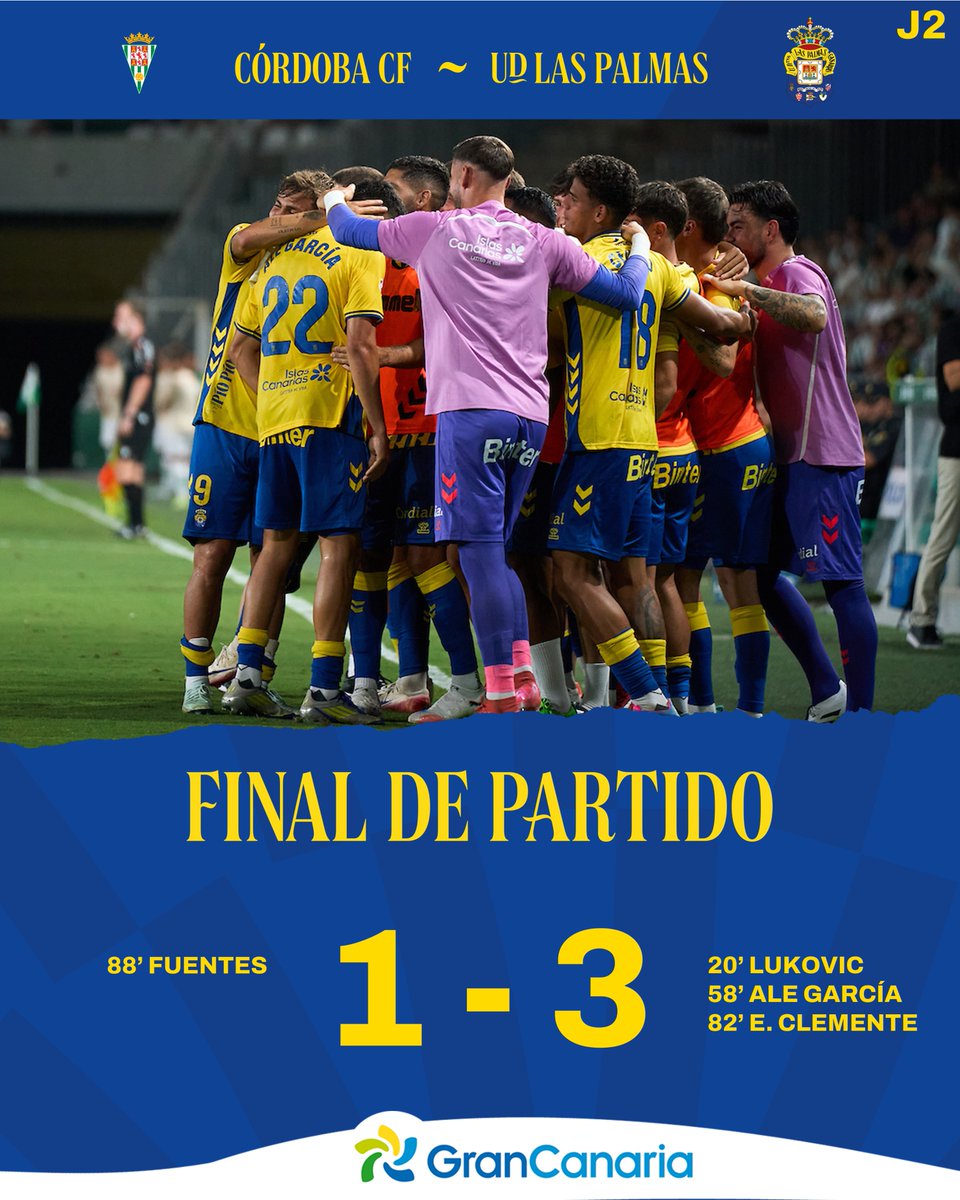 ¡FINAAAAAAL DEL PARTIDO! 😍

¡¡Los tres puntos se vienen para Gran Canaria!! 
¡#ArribaDellos, EQUIPOOOO! 💛💙

#CórdobaLasPalmas #LaUniónHaceLasPalmas #SeremosMásUnión ¡#PíoPío!