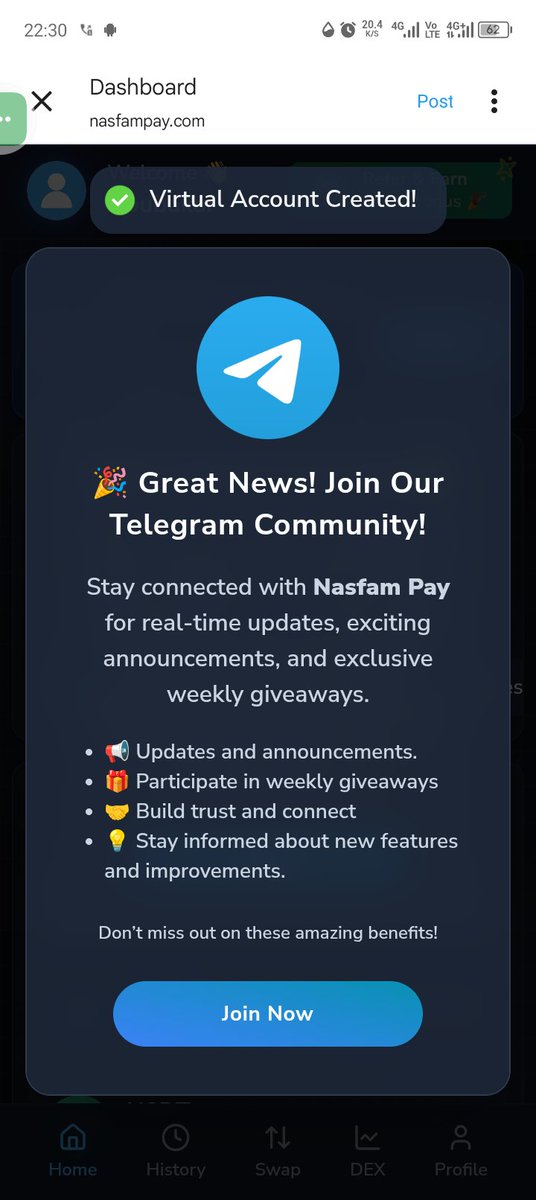 abbakar4221's tweet photo. @Imamu_Sheka @NasfamPay @devnasfam I joined @NasfamPay to make crypto so easy https://t.co/Z5hLJpvOXg