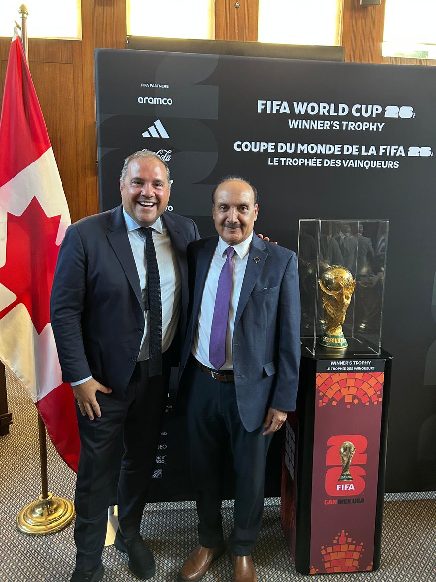rajchouhan's tweet image. Joined @Concacaf  President #VictorMontagliani at @CityofVancouver to celebrate his impact on Canadian soccer—officially marked by Victor Montagliani Day!

A proud moment with the FIFA World Cup Trophy as we look ahead to #Vancouver2026

 #FIFAWorldCup #CanadianSoccer