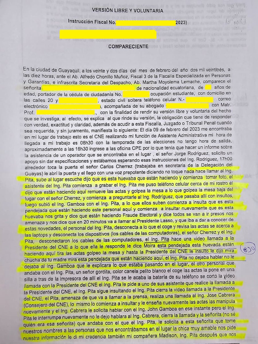 Elena Nájera Moreira (@elenanajeram) on Twitter photo Es la versión de una ex servidora pública del <a href="/cnegobec/">cnegobec</a> dentro de la instrucción fiscal referente al famoso "Centro Electoral Paralelo en Guayas". A pedido de Enrique Pita fue desvinculada por <a href="/DianaAtamaint/">Diana Atamaint</a> . Así trata a las mujeres Enrique Pita <a href="/CNEVice/">Enrique Pita</a> Es la versión de una ex servidora pública del <a href="/cnegobec/">cnegobec</a> dentro de la instrucción fiscal referente al famoso "Centro Electoral Paralelo en Guayas". A pedido de Enrique Pita fue desvinculada por <a href="/DianaAtamaint/">Diana Atamaint</a> . Así trata a las mujeres Enrique Pita <a href="/CNEVice/">Enrique Pita</a>