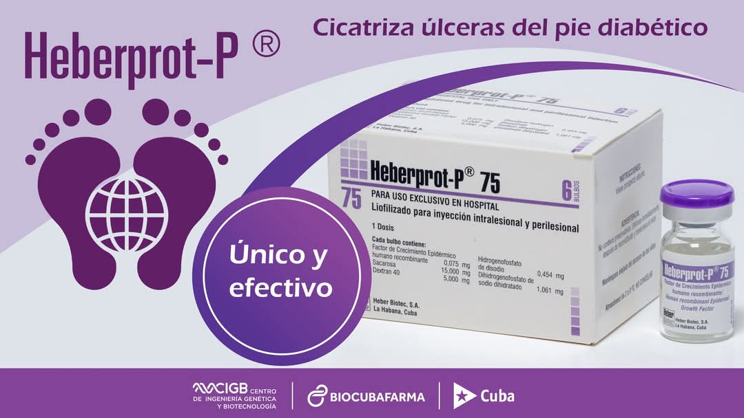 #Heberprot_P es el único medicamento a escala mundial capaz de promover la cicatrización efectiva de úlceras del pie diabético y otras heridas complejas, a pesar de tener #úlceras en estadio 4 o 5 en la clasificación de Wagner.