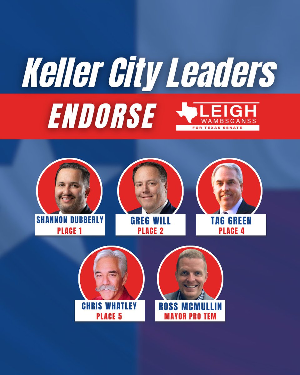 Honored to earn the endorsement of Keller’s city leaders!

As your next State Senator for District 9, I will work hand-in-hand with local officials to ensure the voices of Keller residents are heard and represented at the State Capitol. 

Grateful for your trust and support.