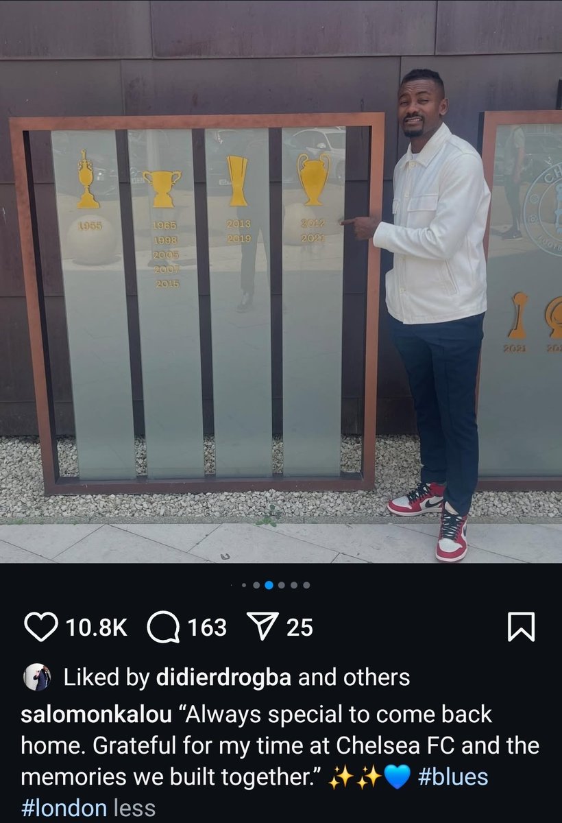 Salomon Kalou: "Always special to come back home [Stamford Bridge]."