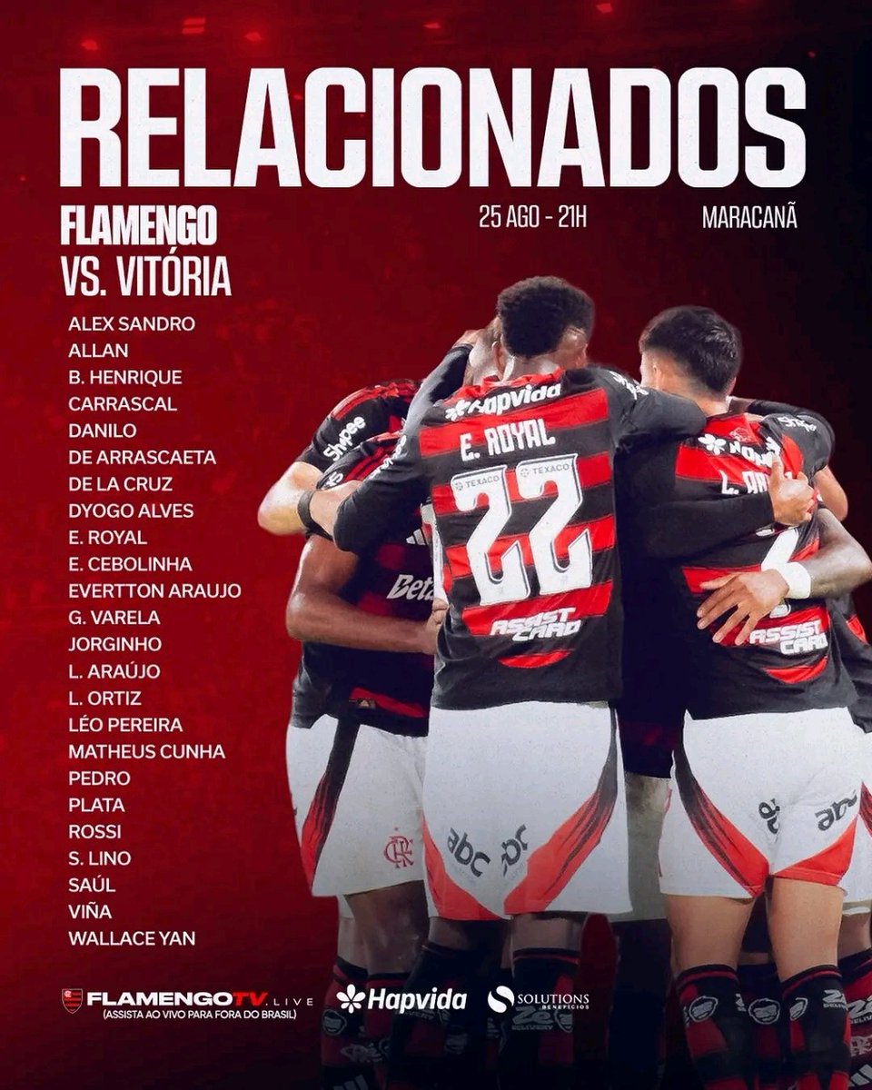 🔴⚫

Os relacionados do Flamengo para o jogo do Campeonato Brasileiro mais tarde!

#flamengo #mengo #mengão #mengãomalvadão #fyp #foryou #viral. 

🔴⚫