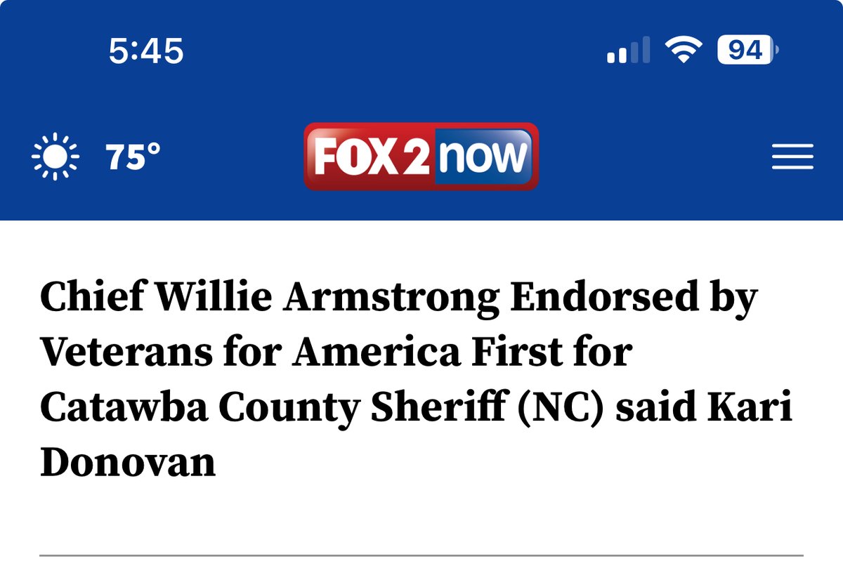Veterans for America First - Veterans for Trump (@vfafwarroom) on Twitter photo VFAF PRESS RELEASE: myfox8.com/business/press…
The Associated Press, Numerous Fox, CBS and ABC outlets cover Chief Willie Armstrong Endorsed by Veterans for America First for Catawba County Sheriff (NC)
<a href="/DavidDr06220075/">David Draper ( Veterans For Trump )</a> <a href="/lorimarie73/">Lori Marie</a> <a href="/Saorsa1776/">Kari Baxter Donovan</a> VFAF PRESS RELEASE: myfox8.com/business/press…
The Associated Press, Numerous Fox, CBS and ABC outlets cover Chief Willie Armstrong Endorsed by Veterans for America First for Catawba County Sheriff (NC)
<a href="/DavidDr06220075/">David Draper ( Veterans For Trump )</a> <a href="/lorimarie73/">Lori Marie</a> <a href="/Saorsa1776/">Kari Baxter Donovan</a>