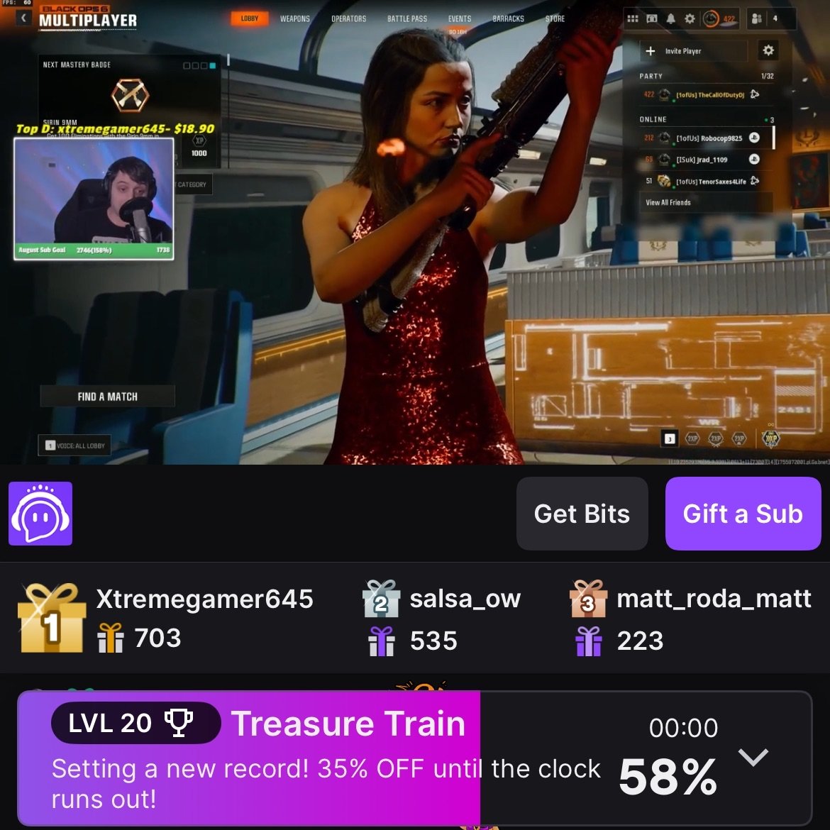 The DJ Army is literally... INSANE.
Level 20 treasure train at 58% on a Monday!?🤯
Hitting our new all-time Hype Train record 🎉
1,153 subs, and at Level 2 Plus Program.
Truly blessed to have such an amazing community 🙏