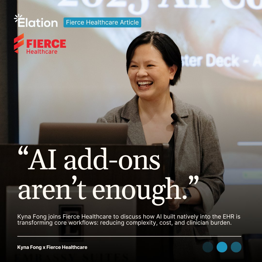 In her Fierce Healthcare interview, Kyna shares how we’re rethinking core workflows with AI built natively into the EHR - reducing cost, cognitive load, and complexity for clinicians.

Read more: ow.ly/OBHm50WLqNk

#ClinicalFirstAI #HealthcareInnovation #PrimaryCare