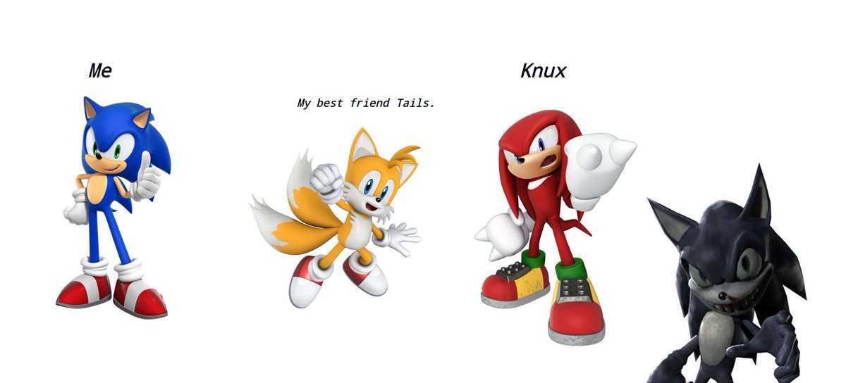 beiner130821's tweet image. How I see the canon Exes' knowledge of the Sonic franchise.
#GreenPeppersOnPizza #takeabreather #xenophanes