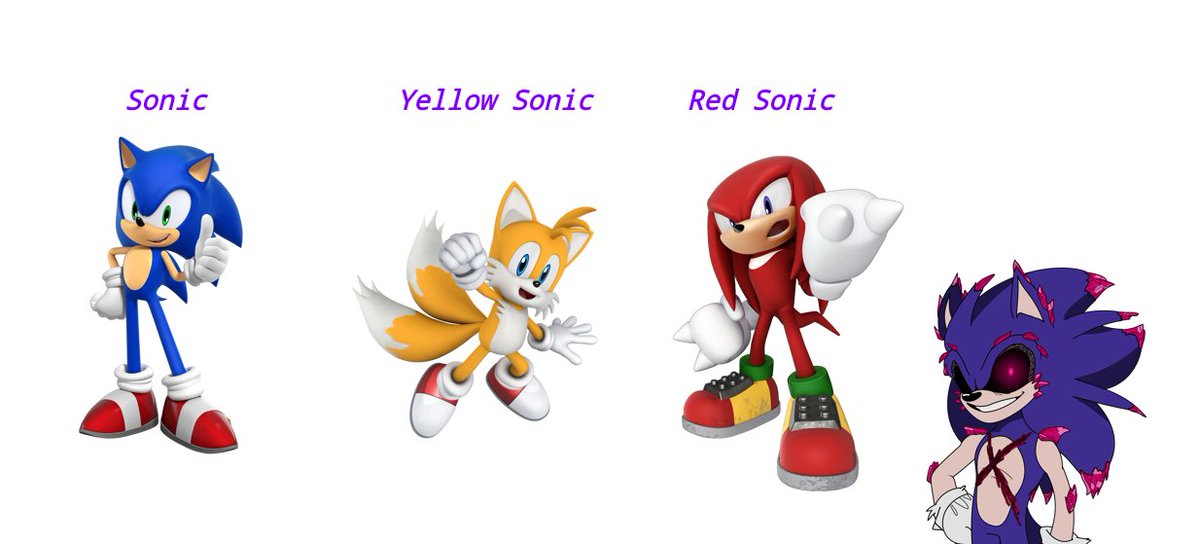 beiner130821's tweet image. How I see the canon Exes' knowledge of the Sonic franchise.
#GreenPeppersOnPizza #takeabreather #xenophanes