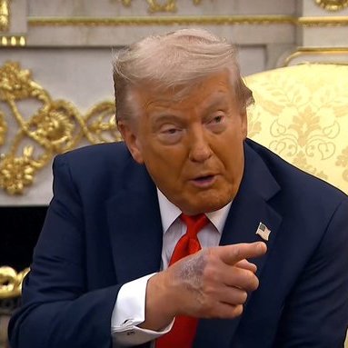 Not ONE person in the Oval Office asked this decrepit, falling-apart fucker about the massive purple bruise on his hand, or why he thinks Americans want a dictator. 

You get an "F" for FAIL, press.