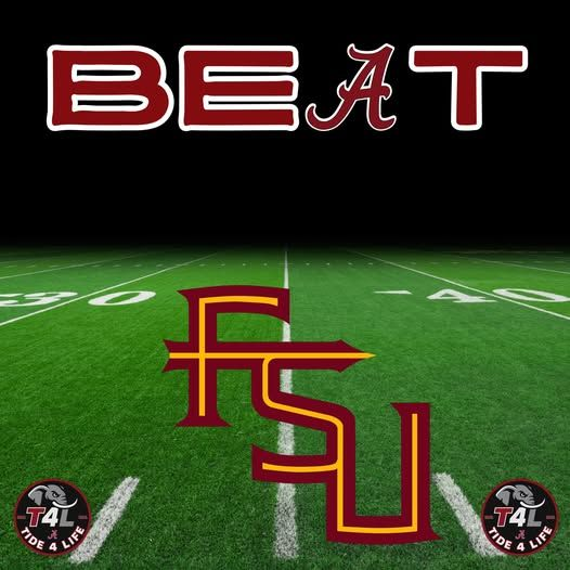 Excited as the new College Football season is about to begin!!!!!
ROLL TIDE!!!
GO BAMA!!!
BEAT FSU!!!