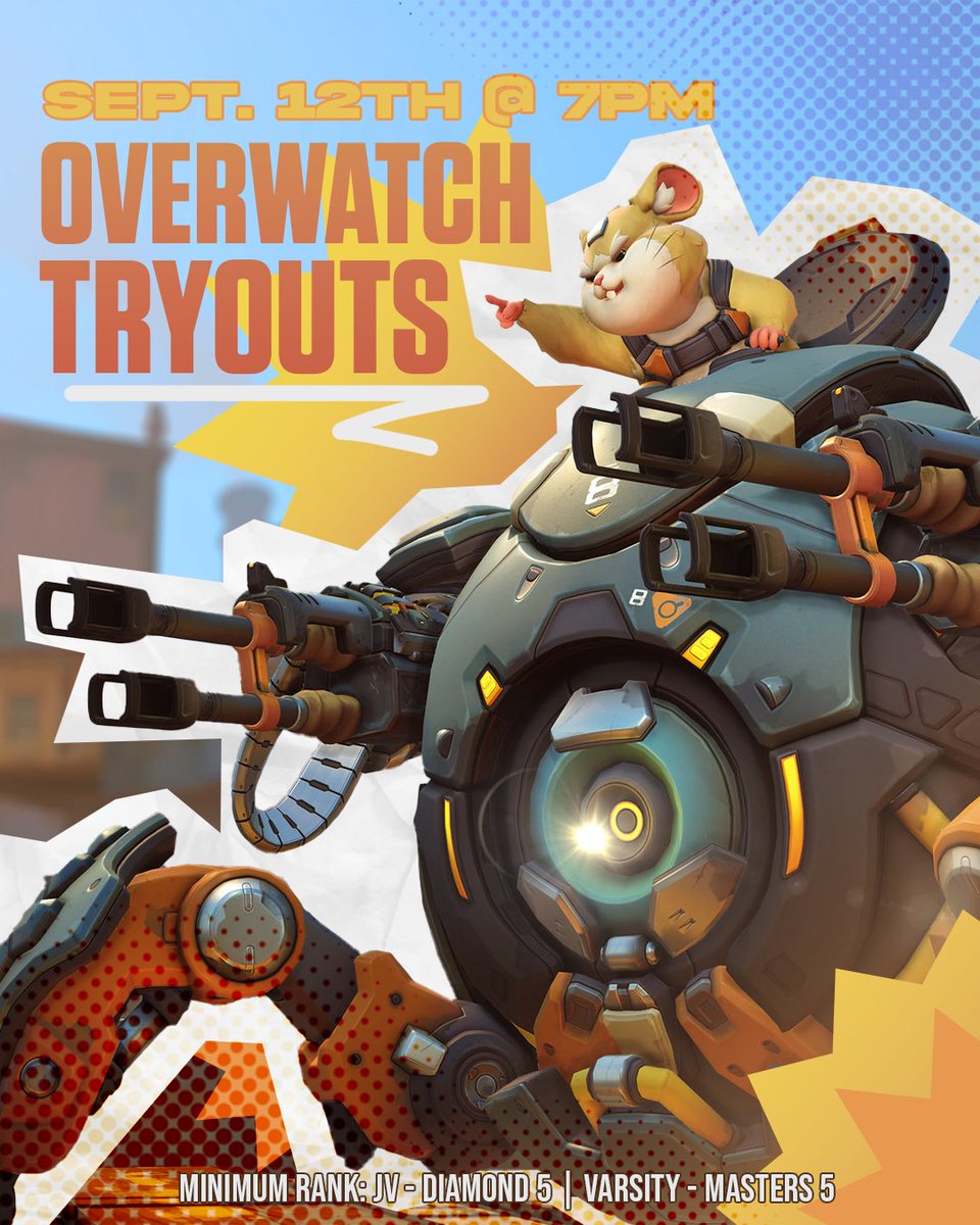 HLG is hosting Overwatch 2 Tryouts!
📅 Friday, Sept 12 @ 7PM
⚔️ Rank Requirements:
JV → Diamond 5+
Varsity → Masters 5+

📋 Fill out the form to tryout: forms.gle/QQeNgSwCUSedym… 
💬 Stay updated &amp; join our Discord: discord.gg/sExYTpZMGf