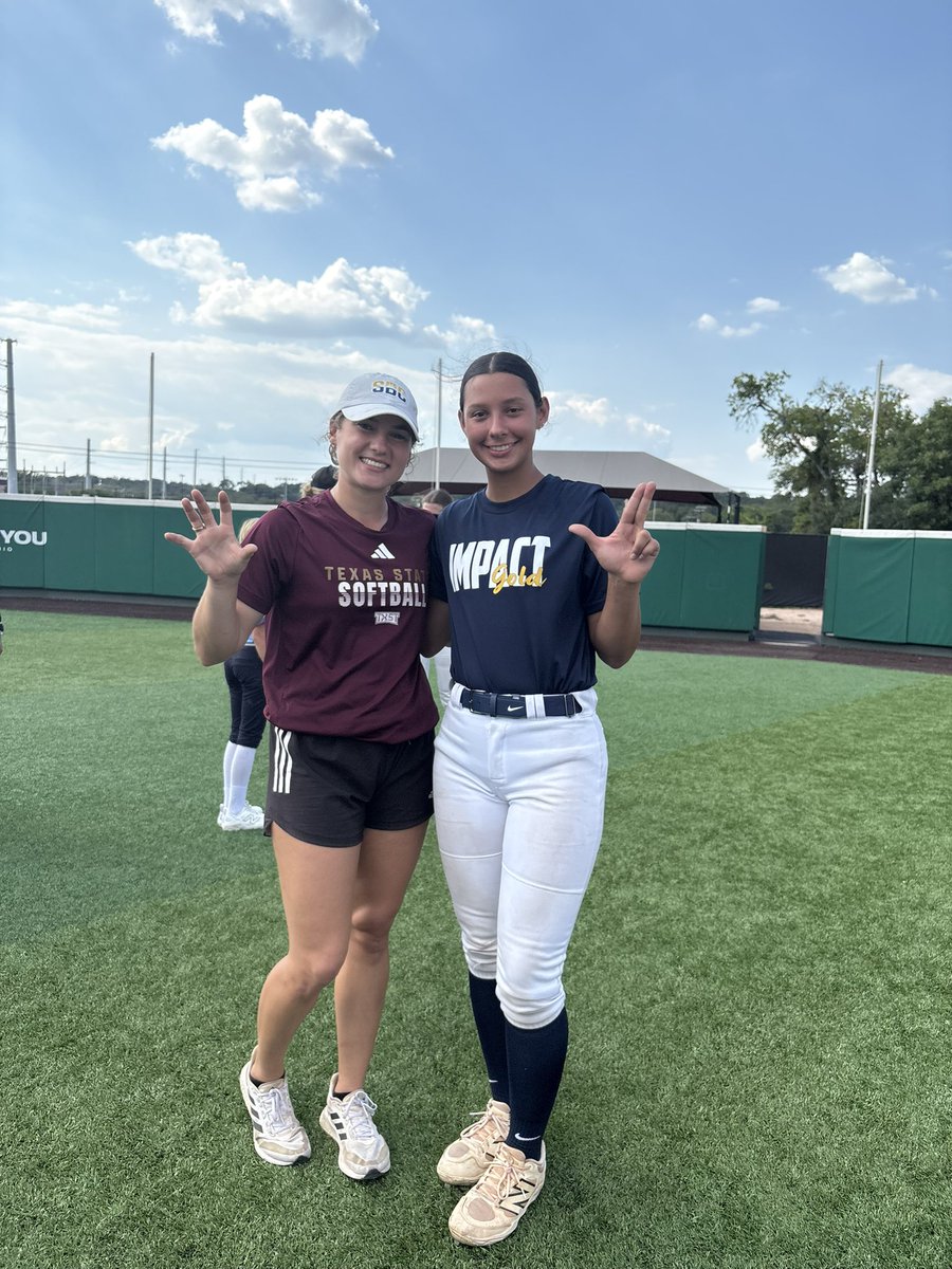 Thank you <a href="/TXStateSoftball/">Texas State Softball</a> for putting on a fun camp. I had a great time getting to know the players and coaches! <a href="/KcJackson00/">KC Jackson</a> <a href="/IGJackson16U/">Impact Gold National Jackson 16U</a>  <a href="/Rw15Woodard/">Ricci Woodard</a> <a href="/MeganKelnar/">Megan Kelnar</a> <a href="/coachbrun/">coach.brun</a> <a href="/laciholt08/">Laci holt/NCAA ID# 2508686630</a>