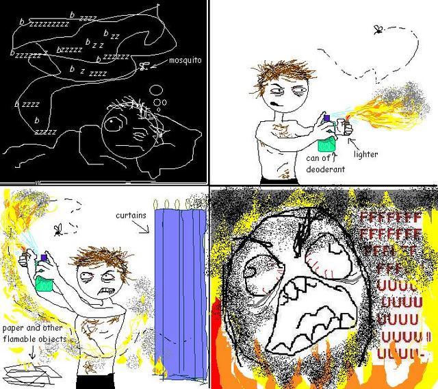 GagderX's tweet image. When the mosquito won&apos;t let you sleep and you turn into a makeshift flamethrower expert 🔥😡

#Mosquito #RageComic #DIYSolutions