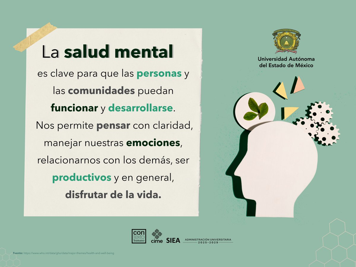 ConTexto_Humano's tweet image. 📷 En Con Texto Humano reconocemos que la salud mental es esencial para el bienestar integral y el desarrollo humano.
- Conoce más investigaciones sobre desarrollo humano en nuestra revista:
 contextohumano.uaemex.mx