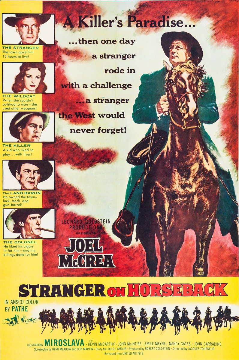 🎬🎬 Desconocidísimo wéstern a manera de bisagra intermedia entre 'Solo ante el peligro' y 'Río Bravo': 'La ley del juez Thorne' (1955) del maestro Jacques Tourneur con un inmenso Joel McCrea pre-Peckinpah al que acompañan John Carradine, John McIntire y Kevin McCarthy 💥💥💥