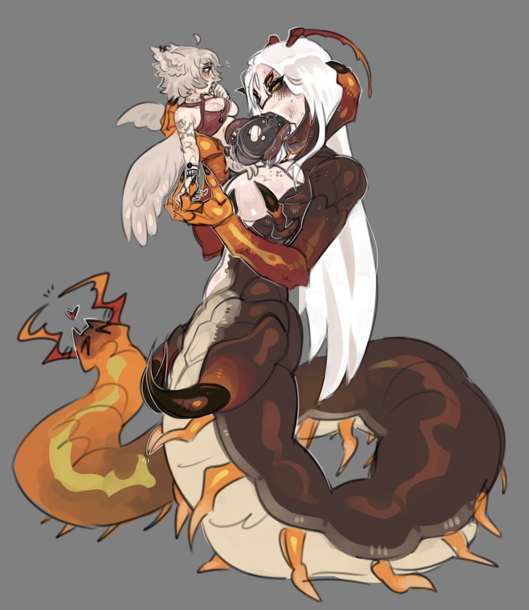 // Vore 

Making enthusiastic eye contact whilst eating someone/getting eaten AND holding hands?? My GOD can it get any more romantic 
This is a colored sketch comm!