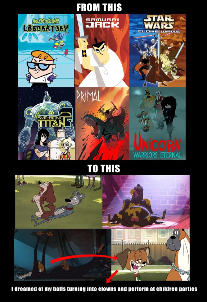 pixelasylumart's tweet image. What a disappointment Genndy Tartakovsky has now become.
