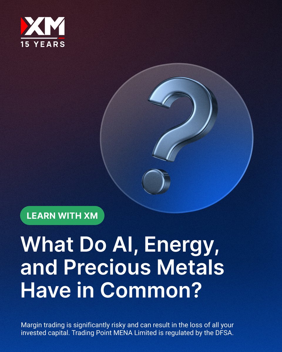XMMENA's tweet image. AI, Energy, and Metals might seem unrelated but they’re connected through real-world economic and environmental forces. Explore how these markets interact and what it means for you.  

Keep learning with us ➡️xm.com/mena/learning-…  

#XMMENA #LearnWithXM #Trading #Energies…