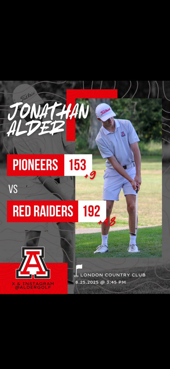 Jonathan Alder Athletics (@alderathletics) on Twitter photo Boys Golf <a href="/aldergolf/">Jonathan Alder Boys Golf</a> fired a team score of 153 today on the road at London Country Club, and won big in Rd 2 of the County rivalry. The boys are now 4-0 in the <a href="/CBC_Sports/">CBC Sports</a>, and play again on Wed. Aug. 27 at Bellefontaine (updated schedule). <a href="/AlderHS/">Jonathan Alder HS</a> Boys Golf <a href="/aldergolf/">Jonathan Alder Boys Golf</a> fired a team score of 153 today on the road at London Country Club, and won big in Rd 2 of the County rivalry. The boys are now 4-0 in the <a href="/CBC_Sports/">CBC Sports</a>, and play again on Wed. Aug. 27 at Bellefontaine (updated schedule). <a href="/AlderHS/">Jonathan Alder HS</a>