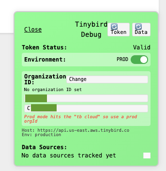 the_mewc's tweet image. I sometimes add these little local debug widgets (for slightly complicated things). 

this one is for @tinybirdco since you have to check local/prod, and mess with ids, jwt claims, params etc. to test things out. 

Also pointing to local conditionally, else point to a prod data…