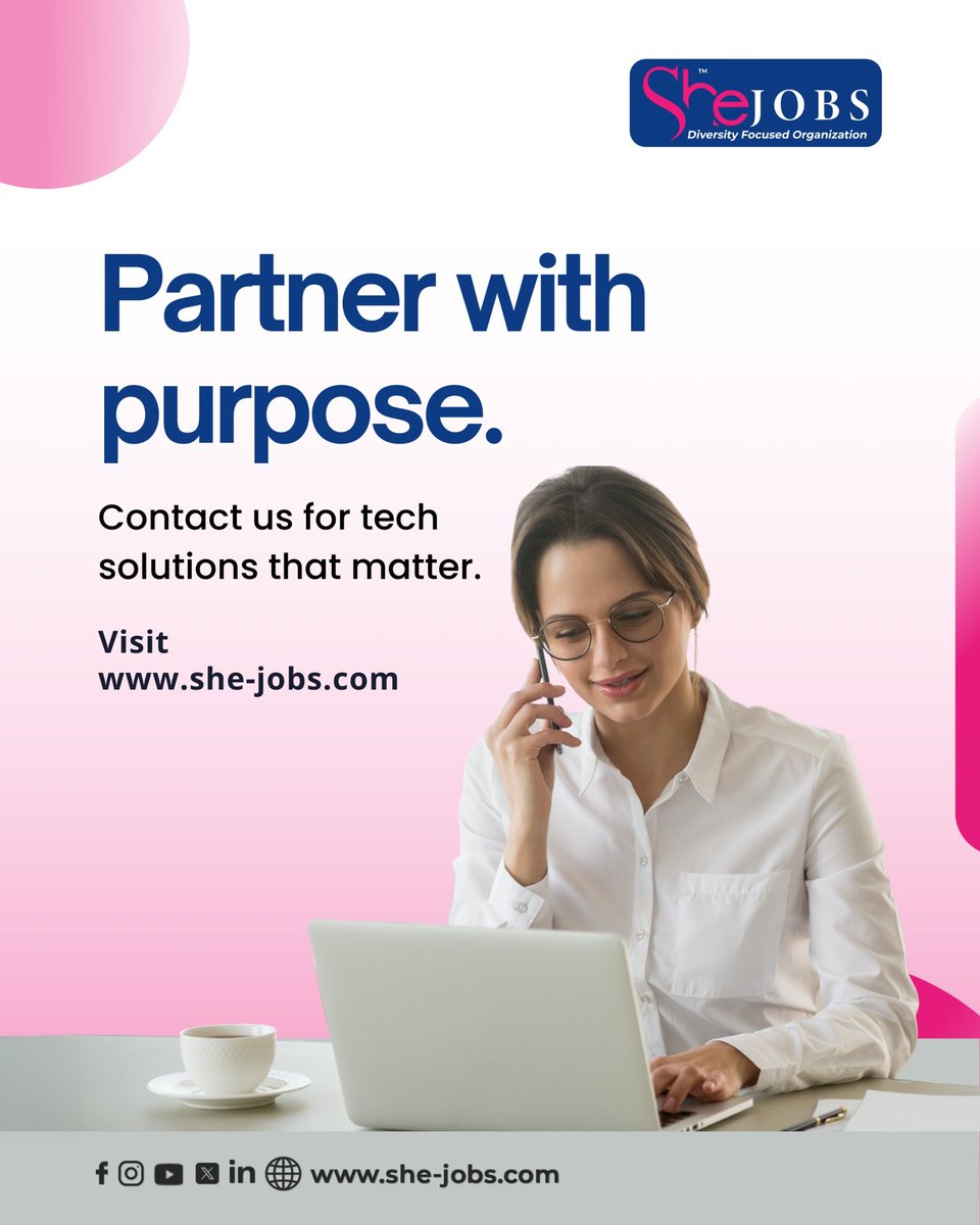 Looking for trusted tech expertise?

Find qualified women in tech on SheJobs — your diversity hiring partner.

Register today at she-jobs.com

#shejobs #diversity #inclusion #womenintech #womenempowerment #jobportal #hr #recruiters