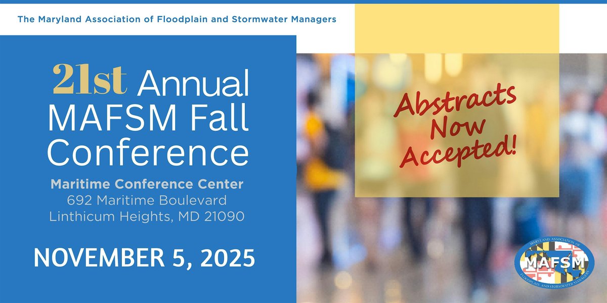 mafsm_org's tweet photo. REGISTRATION IS OPEN!

MAFSM is accepting Speaker Abstracts Until This Friday, August 29 for the annual Conference on November 5, 2025, in Linthicum Heights, MD. 

Visit https://t.co/HmWhR8Rrmm for more Fall 2025 conference info and to register! https://t.co/RgoO9QbG6y