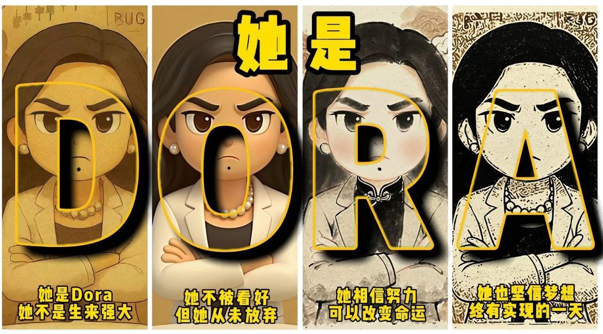 一代人有一代人的meme

它打破传统框架，以女性力量为内核，构建起稳定价值体系，同时注入源源不断的创新活力！💪
从诞生的那一刻起，DORA就带着革新的使命扬帆起航🚢

关注 <a href="/laobao112/">老包</a>
上佰易赚百亿 <a href="/baiyi_BYEX/">佰易BYEX🌋</a>

#dora