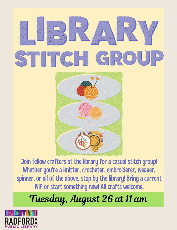 Next3Days's tweet image. Tuesday NRV Library Fun:
• Library Stitch Group at Radford Public Library at 11AM. Knitting, embroidering, felting, crocheting, quilting and more are all encouraged. 
• Friend-Making for Homeschoolers of All Ages at Jessie Peterman Library #floydVa, 11-pm....