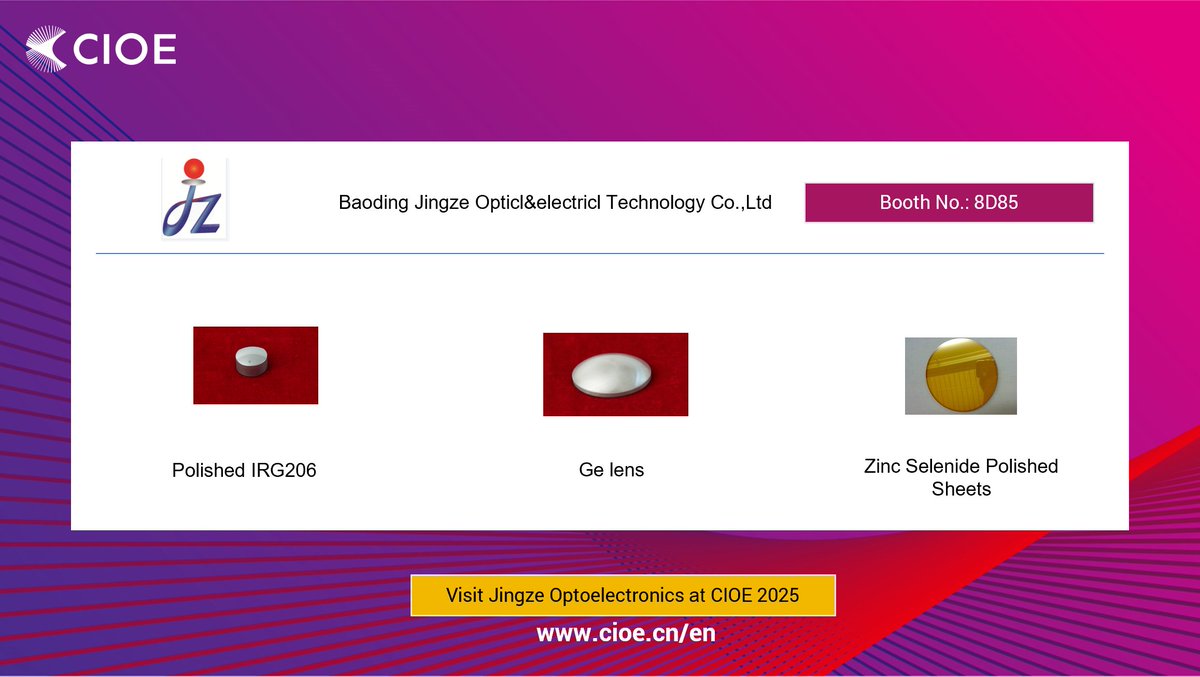 CIOE_Shenzhen's tweet image. lenses.
Welcome to visit Jingze Optoelectronics at #8D85 and experience its infrared products on site.

→ Free Access to CIOE 2025: reg.cioe.cn/en/index.html?…

#CIOE2025 #Infrared #Optoelectronics