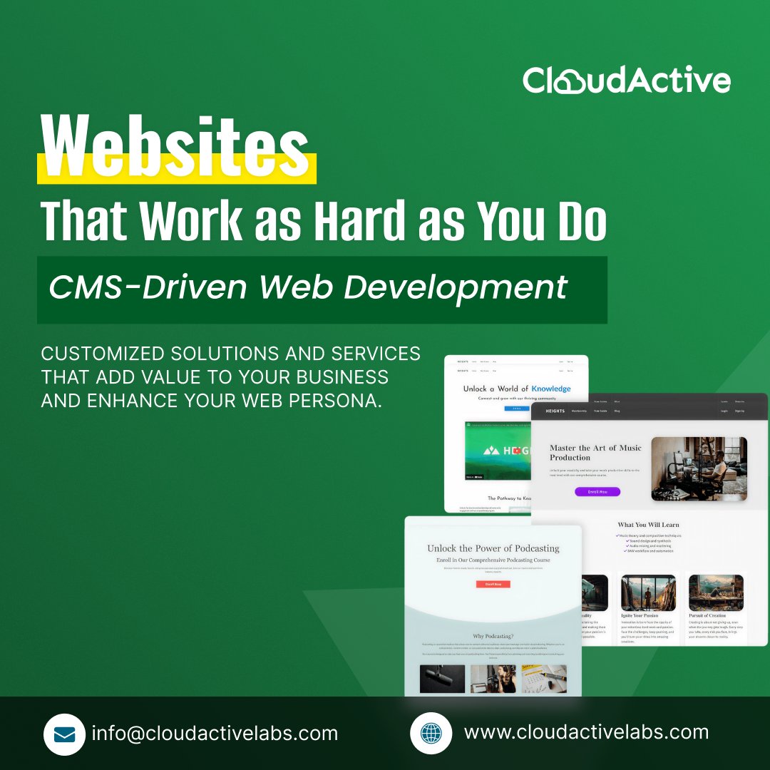 CloudActiveLabs's tweet image. Websites that work as hard as you do.
⚡ Easy content updates
📈 SEO-optimized
🎨 Scalable design
🚀 High performance
CMS-driven web dev with CloudActive Labs.
🌐 cloudactivelabs.com
#cmsdevelopment #webdevelopment #cloudactivelabs