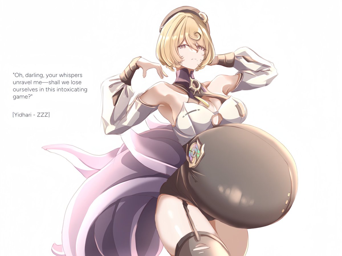 "Shall we love ourselves in this intoxicating game?~"

[Yidhari - Zenless Zone Zero]

#Yidhari #zzzero #ZZZ #ZenlessZoneZero #pregrant #preg