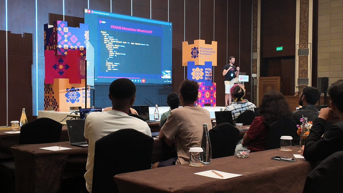 Day 2 is live at PBA Bali!

Today, <a href="/voliva_v/">Víctor Oliva</a> from the PAPI team introduces us to the fundamentals of blockchain and dives into Polkadot itself. 

🚀 The energy is high and the curiosity is even higher for everyone joining! 

#PBABali #Web3Education