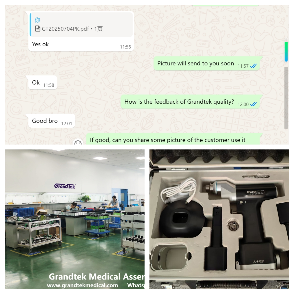 David Orthopedic Drill/Saw (@hidavid_xu) on Twitter photo Grandtek Medical | A good product will always receive good fedback!
Whatsapp/Wechat: 136 9324 8203
Web: grandtekmedical.com
Mail: david.xu@mengbomedical.com
Chinese Top 3 Orthopedic Power Tool Manufacturer!
Welcome To Our Factory!
#orthopedicpowertools #Surgicaldrill Grandtek Medical | A good product will always receive good fedback!
Whatsapp/Wechat: 136 9324 8203
Web: grandtekmedical.com
Mail: david.xu@mengbomedical.com
Chinese Top 3 Orthopedic Power Tool Manufacturer!
Welcome To Our Factory!
#orthopedicpowertools #Surgicaldrill