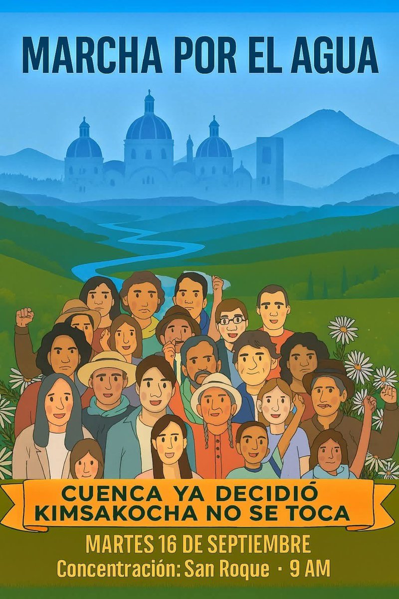 Que el quinto río de Cuenca seamos la mayoría de cuencanos diciéndole “no” a la minería en nuestros páramos. Nos vemos el 16 de septiembre a las 9 de la mañana en San Roque 🩵💧
