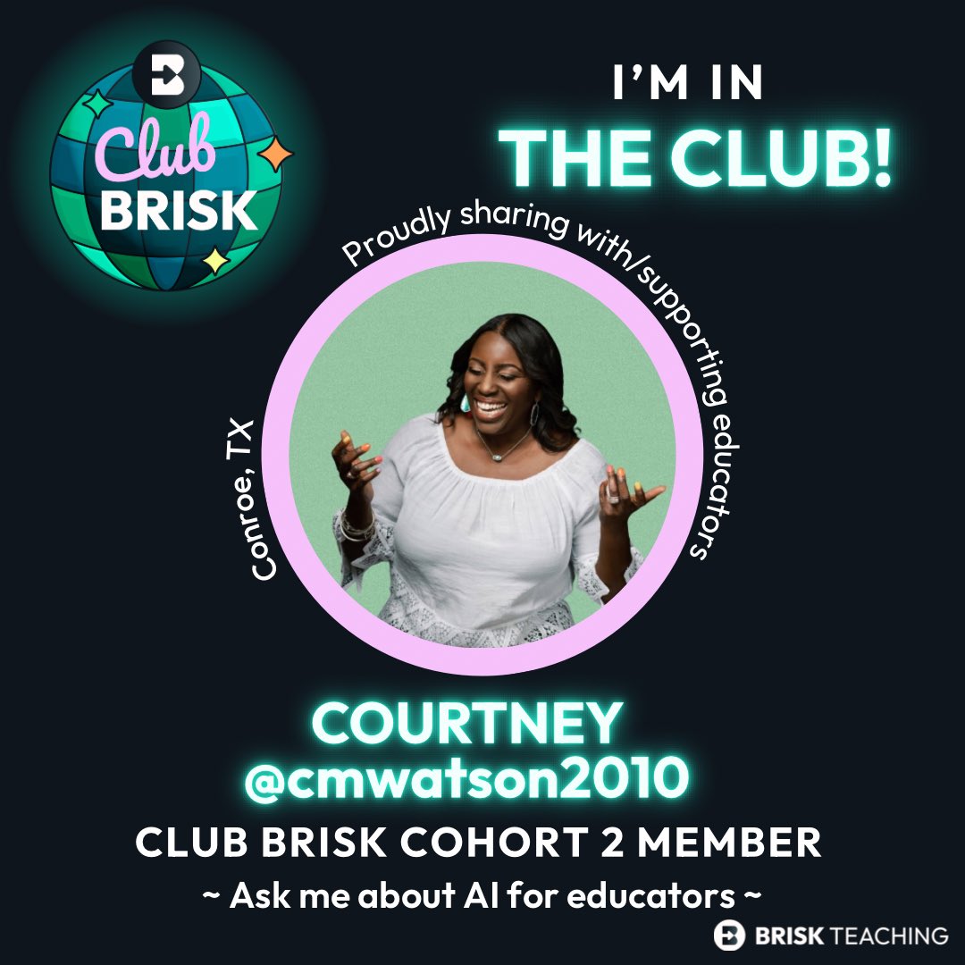 Courtney Watson (@cmwatson2010) on Twitter photo Woot! Club <a href="/briskteaching/">Brisk Teaching</a>! ๐ฅณ Since May 2024, I've loved this AH-mazing tool that helps differentiate, give feedback, and create standards-aligned resources. That snazzy little B-in-the-circle does wonders! Don't even get me started on Boost! ๐คฉ Hit me w/your questions! #BriskIt Woot! Club <a href="/briskteaching/">Brisk Teaching</a>! ๐ฅณ Since May 2024, I've loved this AH-mazing tool that helps differentiate, give feedback, and create standards-aligned resources. That snazzy little B-in-the-circle does wonders! Don't even get me started on Boost! ๐คฉ Hit me w/your questions! #BriskIt