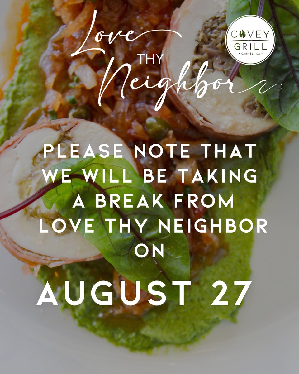 Please note that we will be taking a break from Love Thy Neighbor on August 27.