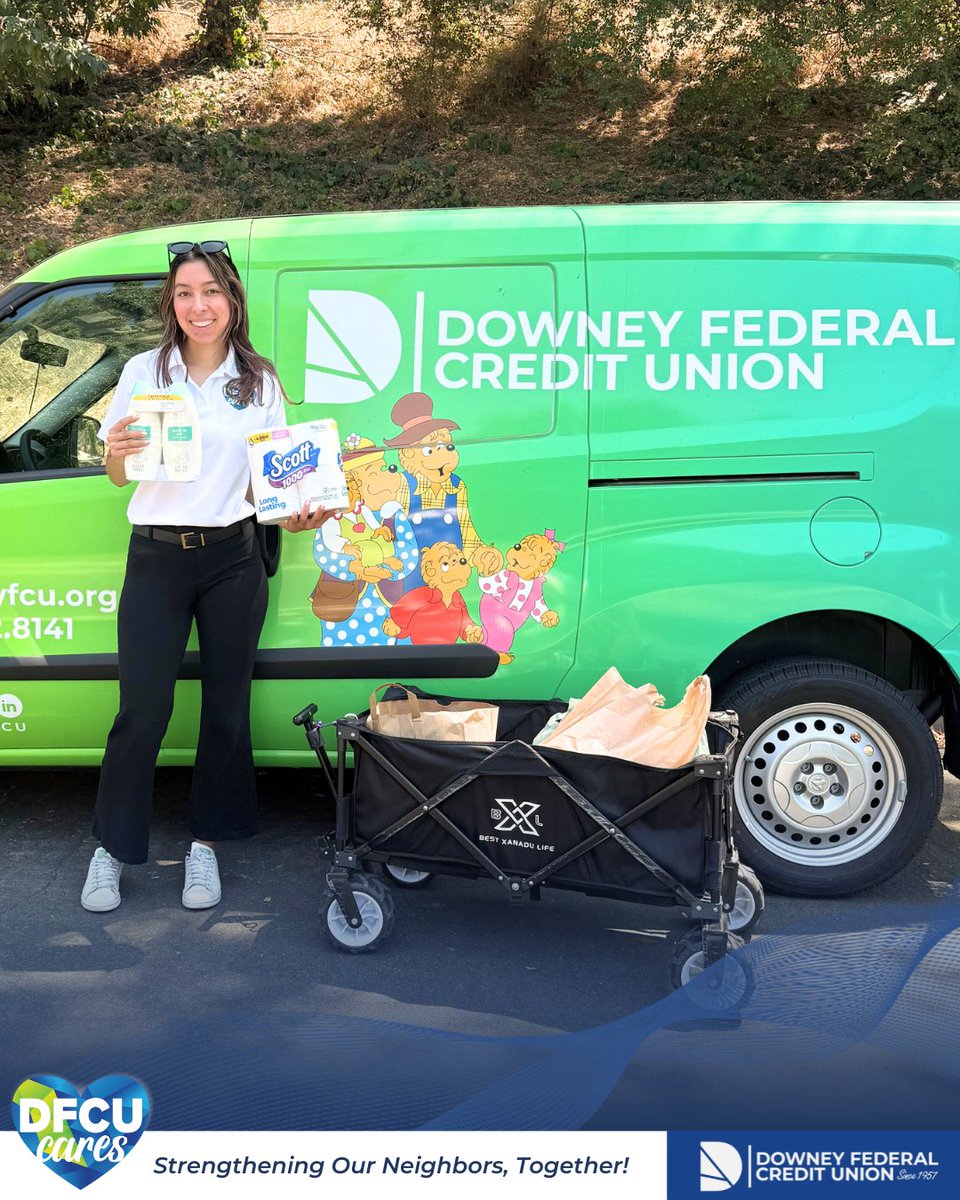 Our neighbors need us, so we stepped up! 💙
DFCU &amp; our team partnered with Caring Connections in Bellflower to donate hygiene products, cleaning supplies, &amp; non-perishable foods to families in need. Every donation counts!🤝 Big thanks to our amazing team for making this possible.