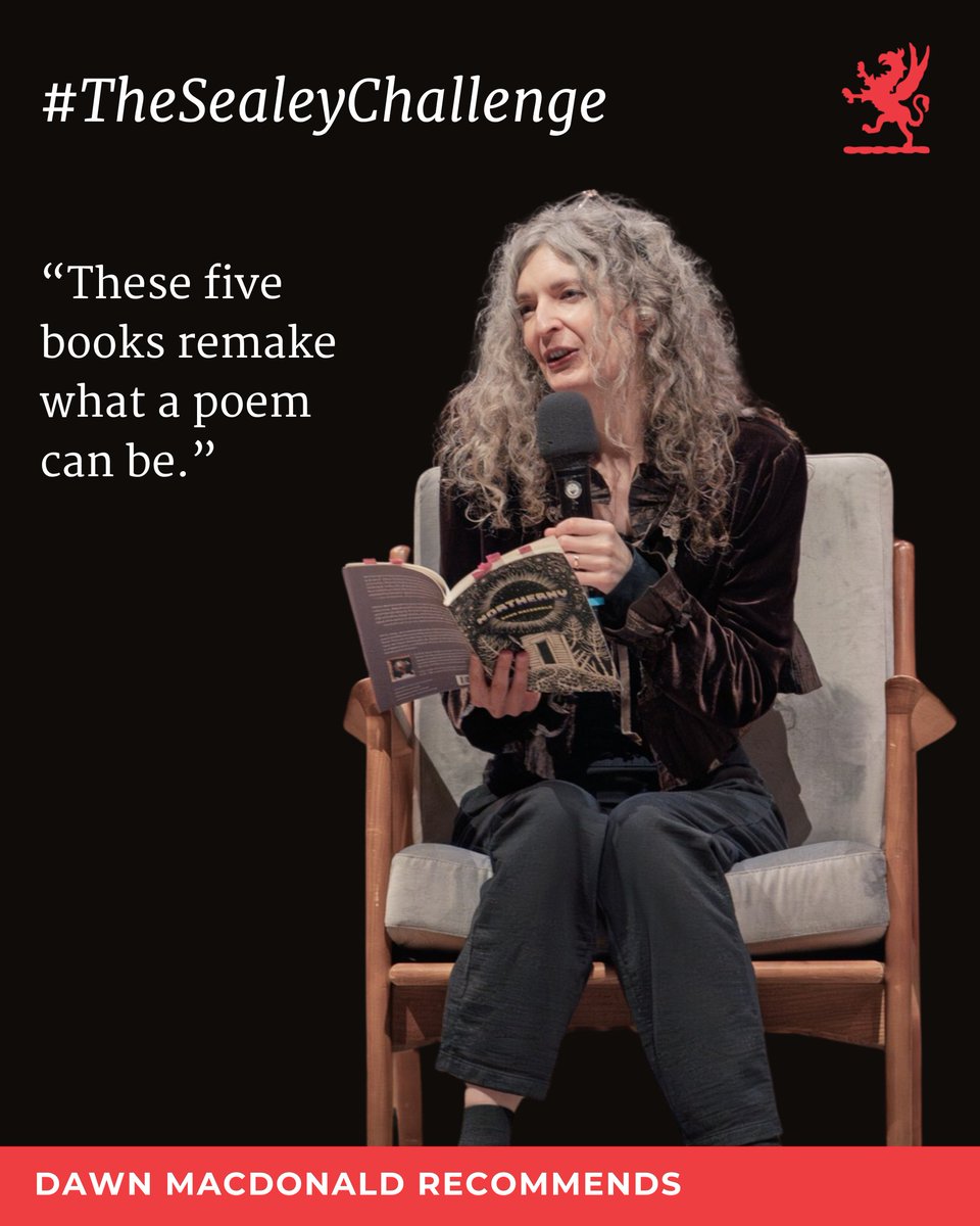 griffinpoetry's tweet image. It’s the final week of #TheSealeyChallenge!

Here are “five books that remake what a poem can be,” according to Dawn Macdonald—our 2025 Canadian First Book Prize winner—followed by her comments on each.

@SealeyChallenge #DawnMacdonaldRecommends

Photo of Dawn Macdonald: Alyssa…