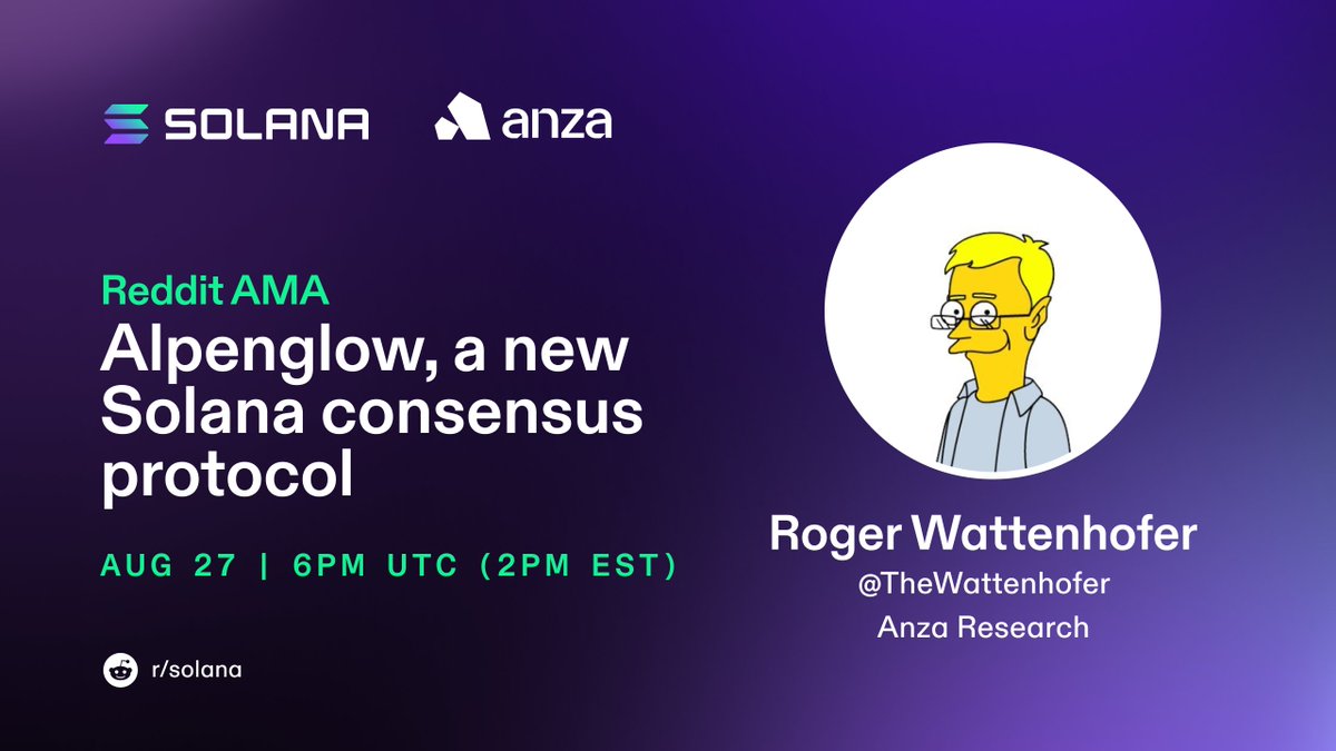 The Solana community governance process has begun for SIMD 326: Alpenglow  🌄 Alpenglow is a new Solana consensus protocol that aims to bring  transaction finality down to 100-150ms Join @TheWattenhofer on August
