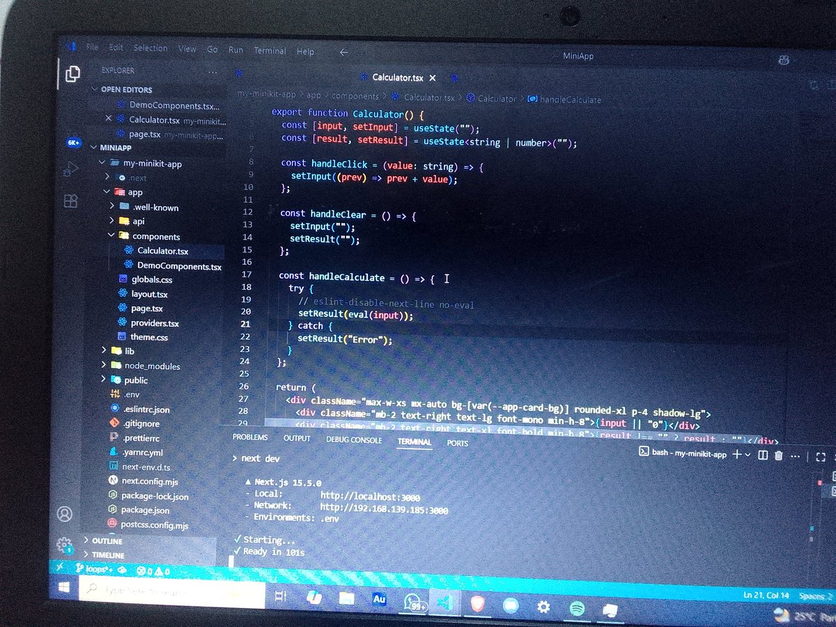 Web3Launcher's tweet image. Gm Everyone,

It&apos;s day 116-123 of the 

#100daysofcodingchallenge 

And honestly, it&apos;s not been an easy road. Am currently in the journey if Express frameworks.

I was able to build a calculator mini app with Nextjs, React with my AI to support me since I wasn&apos;t that strong in…