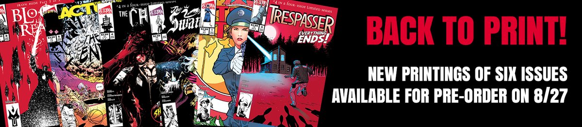 🚨 6 issues going back to print 🚨

Available for pre-order on 8/27 only at alternacomics.com/preorder