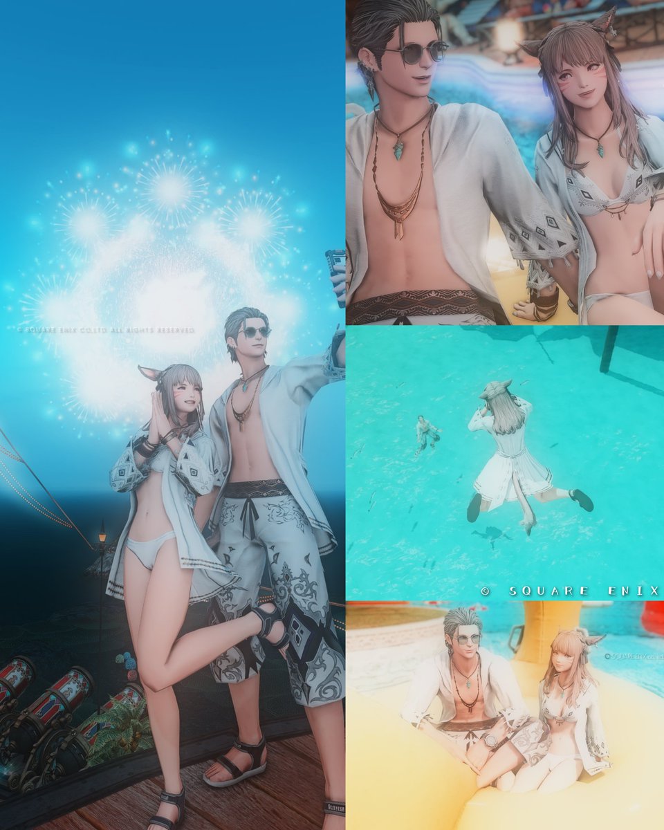 今年最後の紅蓮祭楽しんできた🏖 

相談乗るフリして近づいたけれど、
話もLINEもいったん聞き逃したよね📱

最高の夏の思い出。 #FF14  #ffxiv