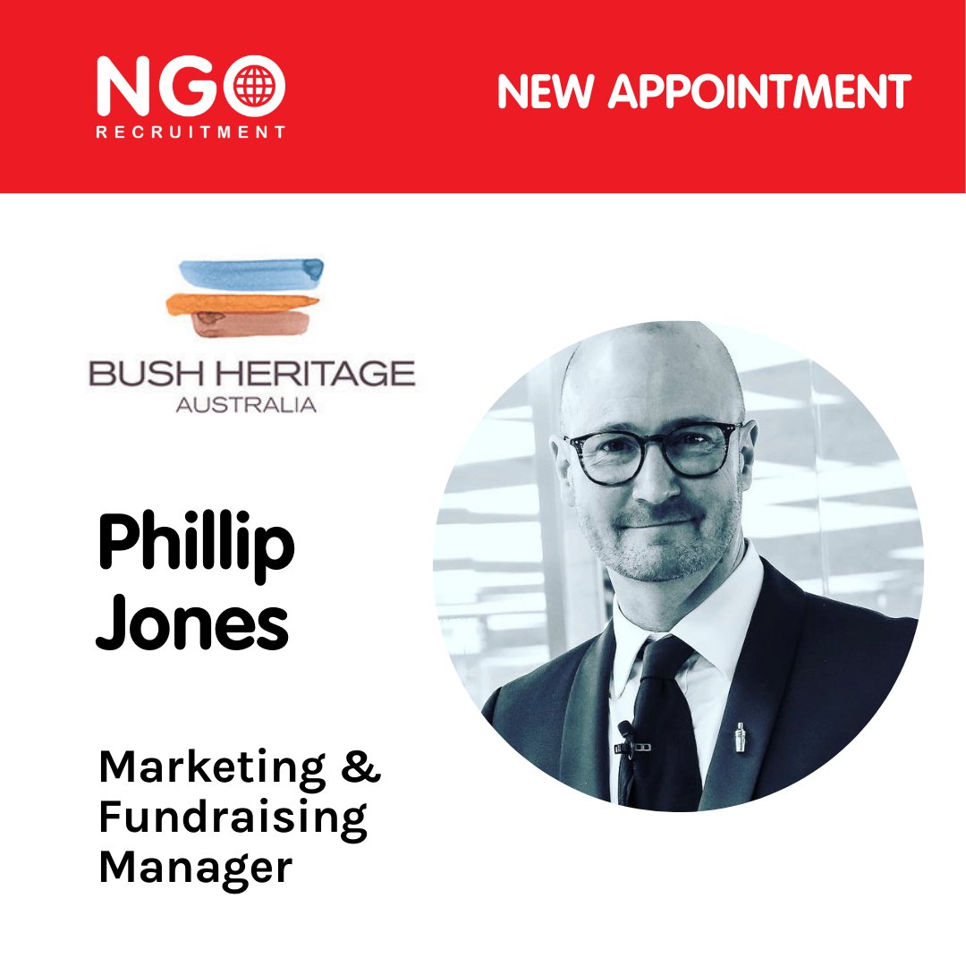 NGORecruitment's tweet image. 💫 Congratulations to Phillip Jones on his appointment as Marketing &amp;amp; Fundraising Manager at Bush Heritage Australia!
 
🤝 We look forward to seeing the impact Phillip and the team at Bush Heritage will make going forward.
 
#NGORecruitment #NewAppointment #ForPurpose