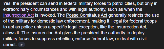 <a href="/AndrewW55116664/">Andrew</a> <a href="/BrandiKruse/">Brandi Kruse</a> Outside of providing support for ICE, Trump can't take over cities.