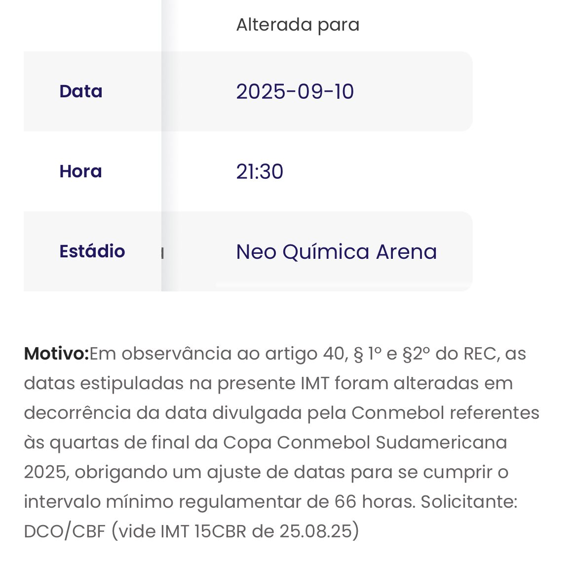 O duelo de volta entre Corinthians e Athletico, pela Copa do Brasil, foi adiantado em um dia. Será em 10/09 🚨