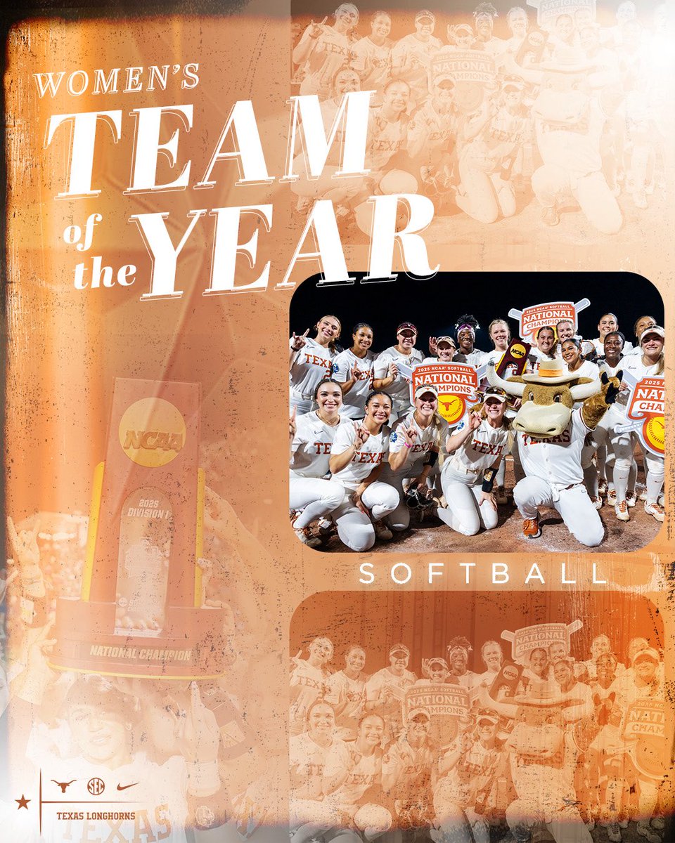 the award for Women’s Team of the Year goes to Texas Softball 🤘

#HookEm