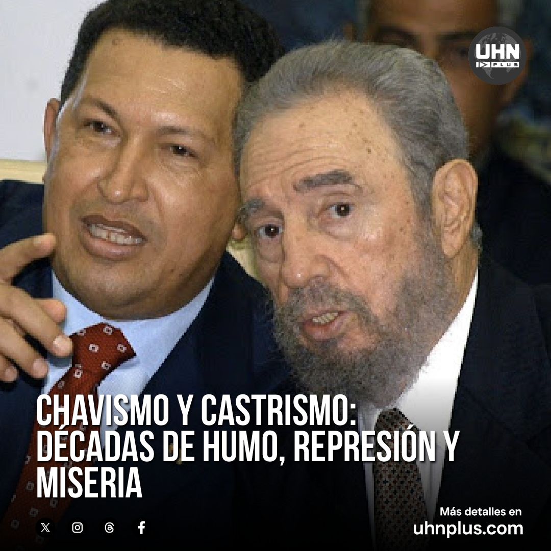 🇻🇪🇨🇺‼️ | Chavismo y castrismo: los grandes vendedores de humo de la historia. Prometieron igualdad y prosperidad, pero dejaron pobreza extrema, apagones de 20 horas, 8 millones de exiliados y más del 90% de sus pueblos en miseria.

Lee la nota completa: uhn.plus/2rjhS9