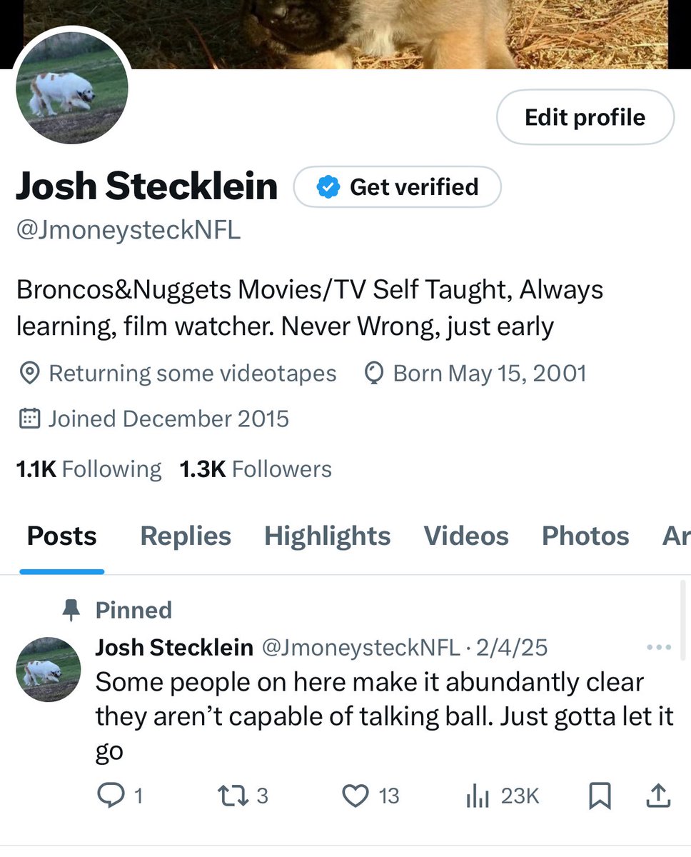 Twitter has given me my original account back hallelujah🙏🙏

Anyone who only knows me from this account be sure to follow <a href="/JmoneysteckNFL/">Josh Stecklein🍏</a> as I’ll be moving back to that account permanently. Mutuals please RT so ppl see