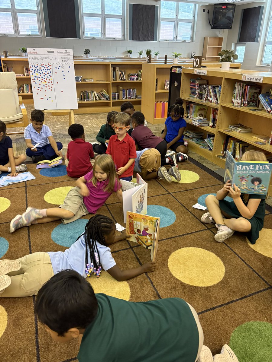 Choosing library books is always fun!